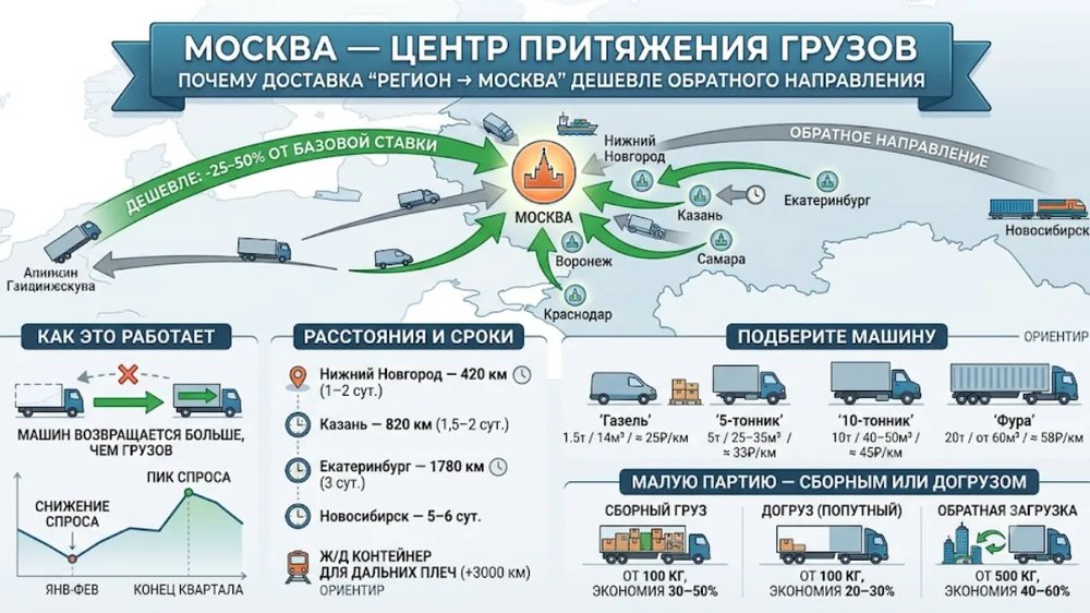 Грузоперевозки из регионов в Москву